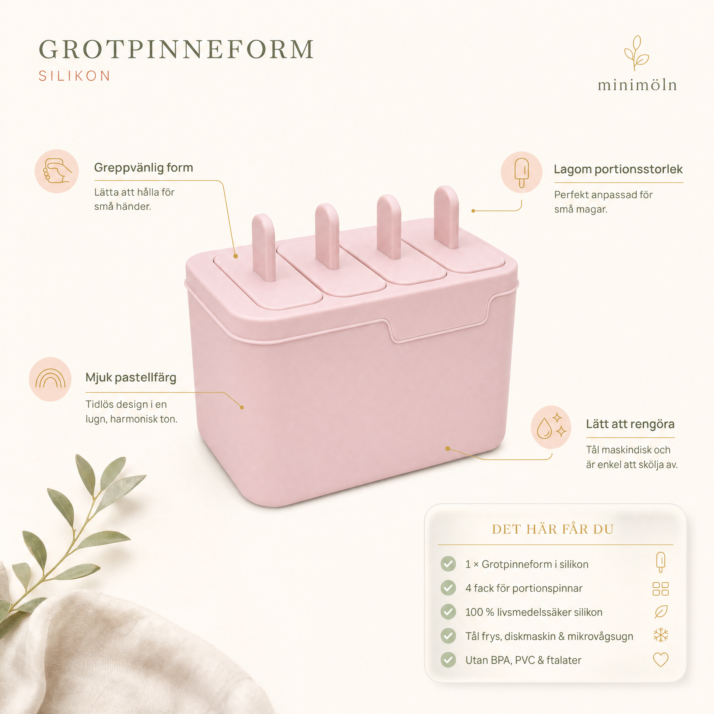 Genomtänkta detaljer — greppvänlig form och lagom portionsstorlek